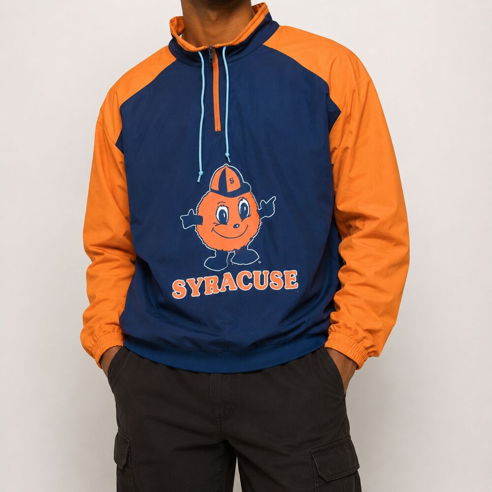 Vintage Syracuse Orangemen Jacket Blue Orange Zip Hummer Sportswear Zip